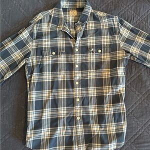 JCrew Men’s Blue and White Flannel Size Large